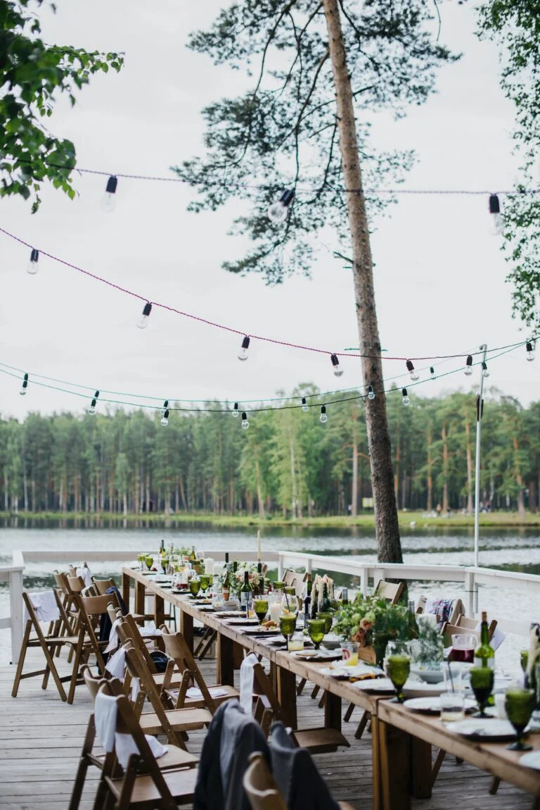 Outdoor Event with String Lights